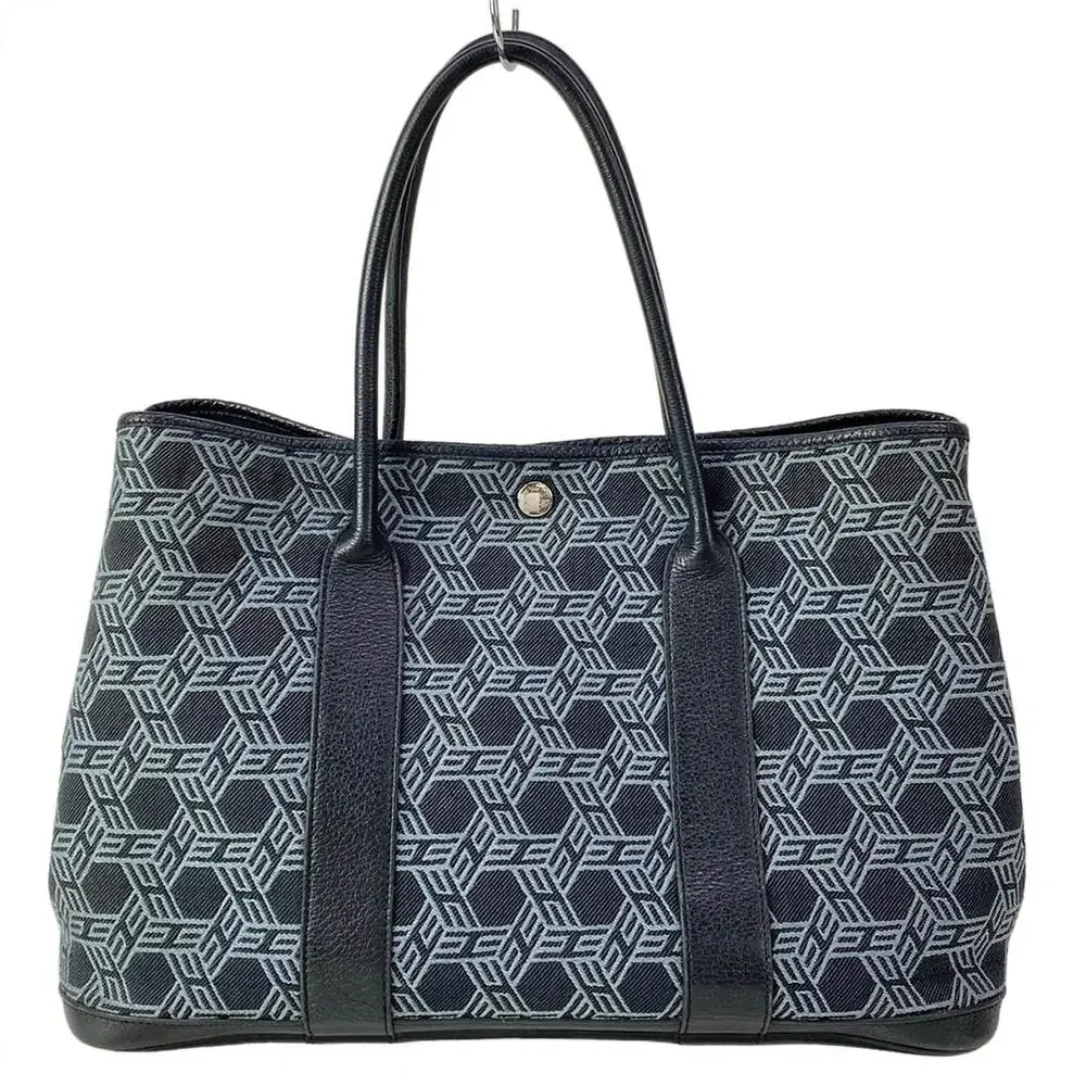Hermès Garden Party PM Tote Bag Black Gray Toile So H Buffle